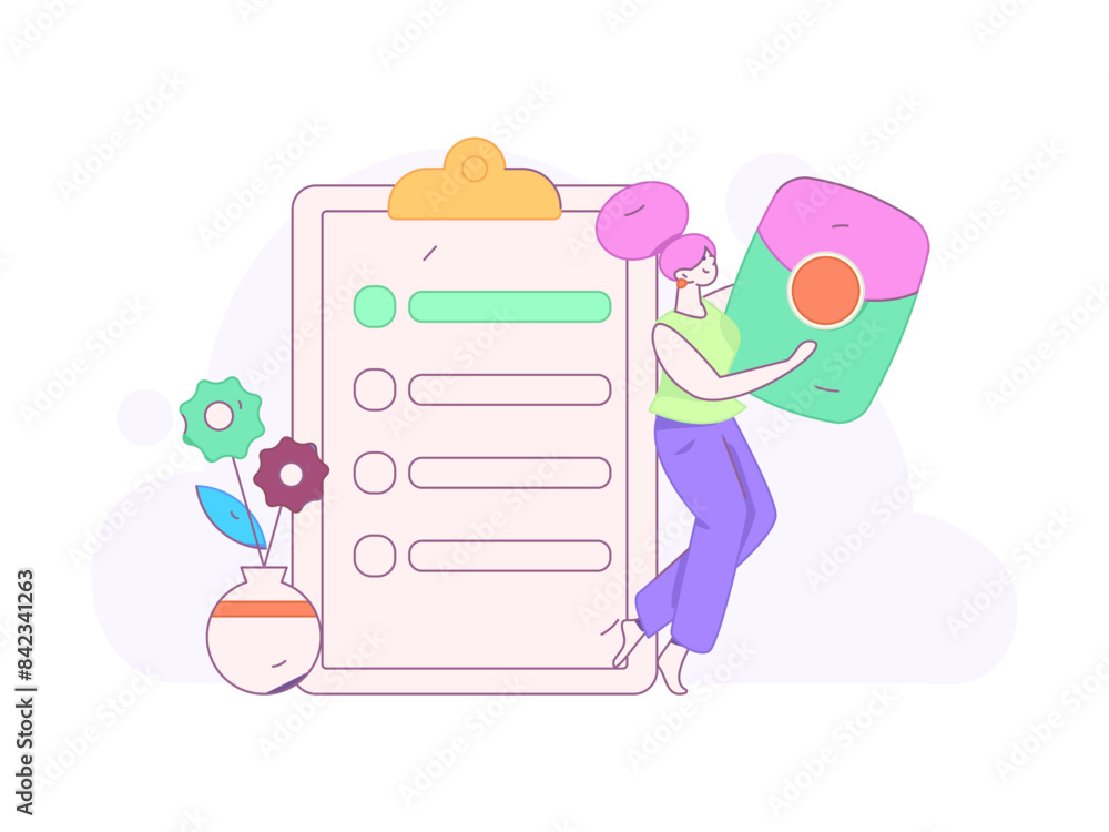 Invite friends to conduct questionnaire flat vector concept operation hand drawn illustration
Invite friends to conduct questionnaire flat vector concept operation hand drawn illustration