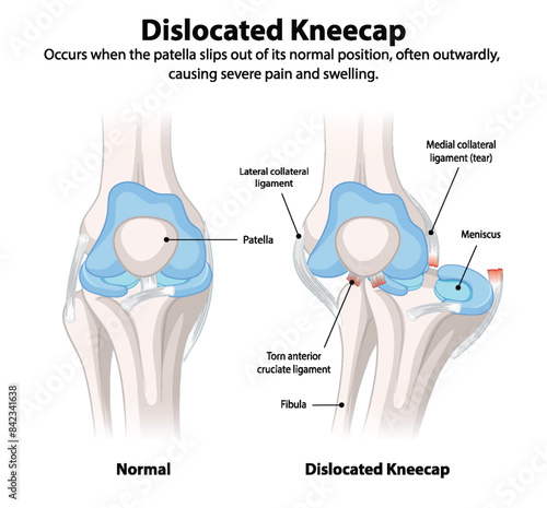 Comparison of normal and dislocated kneecap