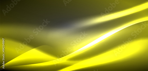 Neon-lit waves surge across background, mesmerizing dance of luminescence and motion. Dynamic backdrop captures essence of energy and modern aesthetics