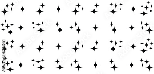 Set of sparkle star icons. Abstract sparkle icon, shine icon, clean icon, star, icon shape vector illustration. Sparkles vector	
