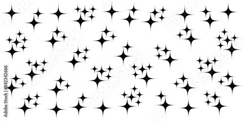Set of sparkle star icons. Abstract sparkle icon, shine icon, clean icon, star, icon shape vector illustration. Sparkles vector	
