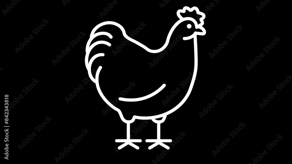 2d outline editable sign of a farm hen chicken icon symbolizing poultry farming agriculture livestock and bird farm vet clinic services 2d outline editable sign of a farm hen chicken icon symbolizing poultry farming agriculture livestock and bird farm vet clinic services