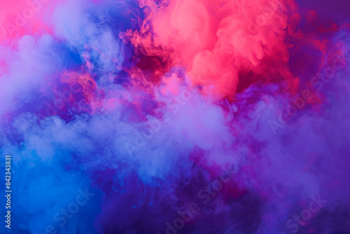 Red and blue smoke clouds merging into a vivid purple fog  creating an abstract and intense backdrop.