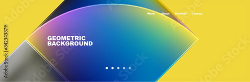 Circle triangle geometric web site page template. Vector Illustration For Wallpaper, Banner, Background, Card, Book Illustration, landing page