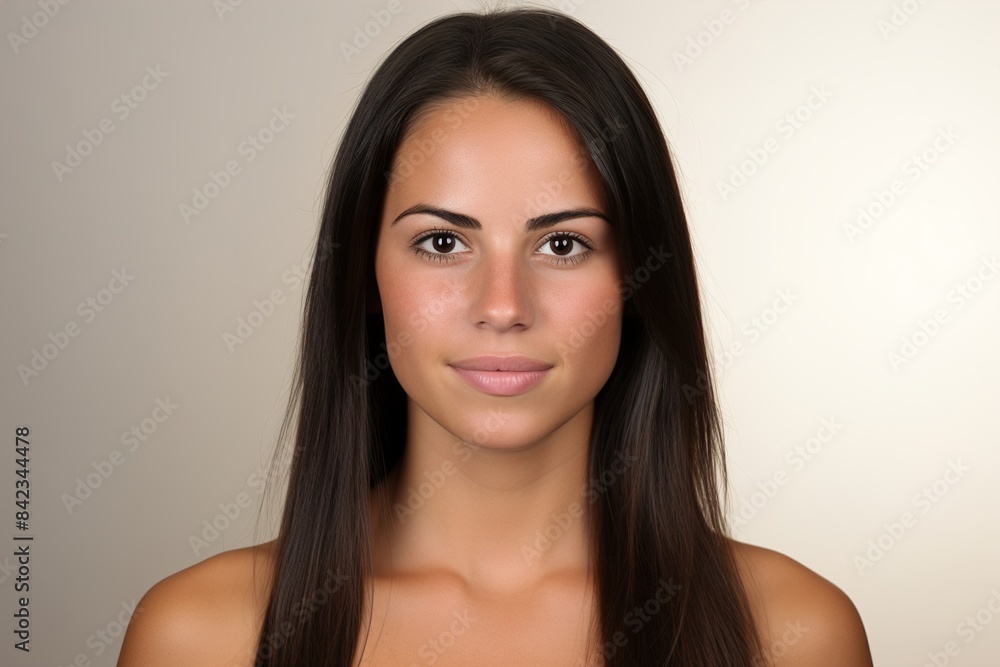 A woman with long black hair and a nice smile A woman with long black hair and a nice smile