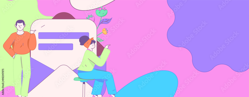 Invite friends to conduct questionnaire flat vector concept operation hand drawn illustration
Invite friends to conduct questionnaire flat vector concept operation hand drawn illustration