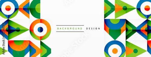Colorful circle and triangle abstract background. Template for wallpaper, banner, presentation, background © antishock