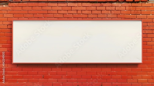 Wallpaper Mural Prominent white paper mock-up on a brick-red wall, ideal for vibrant festival announcements. Torontodigital.ca