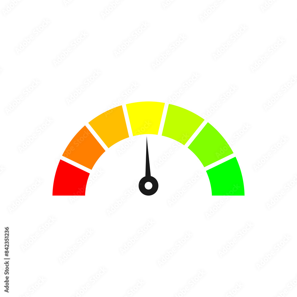 Speedometer, gauge meter icons. Vector scale, level of performance. Speed dial indicator . Green and red, low and high barometers isolated on white background. Speedometer, gauge meter icons. Vector scale, level of performance. Speed dial indicator . Green and red, low and high barometers isolated on white background.