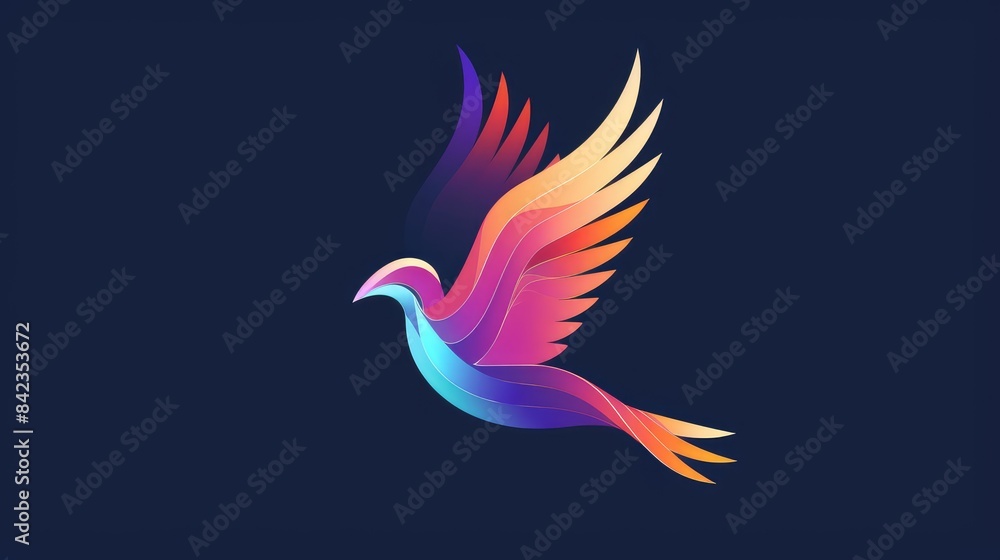 Bird with a gradient wing logo Bird with a gradient wing logo