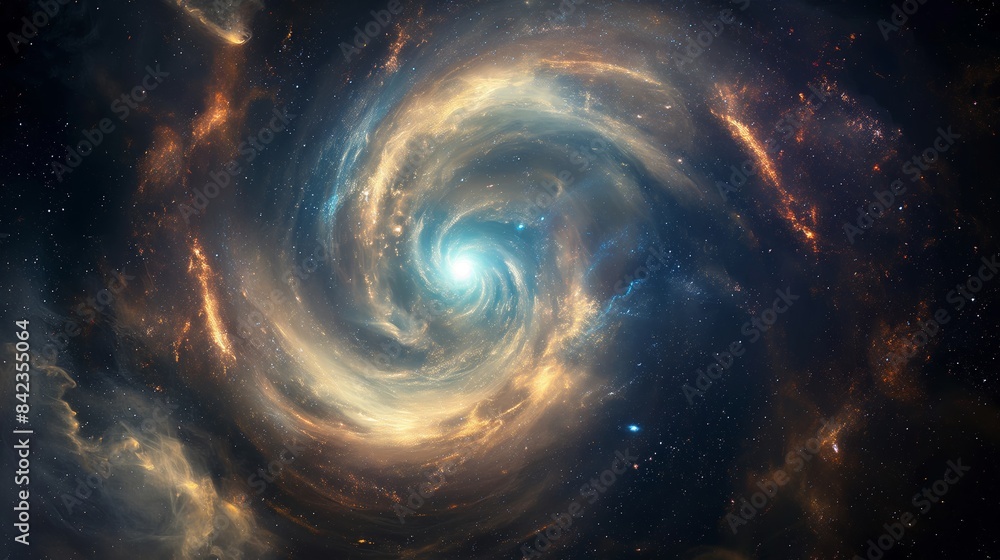 A vibrant and high-resolution image depicting the beauty and complexity of a galaxy, with stars and dust clusters A vibrant and high-resolution image depicting the beauty and complexity of a galaxy, with stars and dust clusters