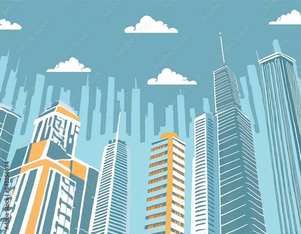 Obraz premium city background architectural featuring contemporary drawings