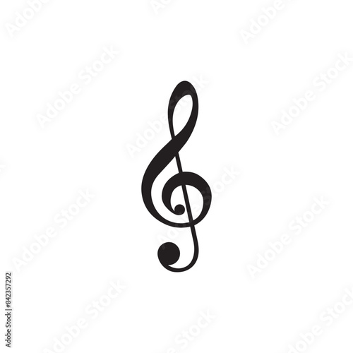 treble clef line icon, music and instrument, note sign vector graphics, a linear pattern on a white background