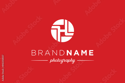 letter h lens photography Logo design vector template