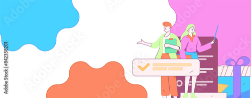 Invite friends to conduct questionnaire flat vector concept operation hand drawn illustration 