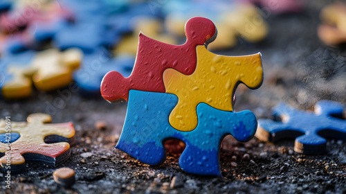 Puzzle as a symbol of the autism spectrum World Autism 