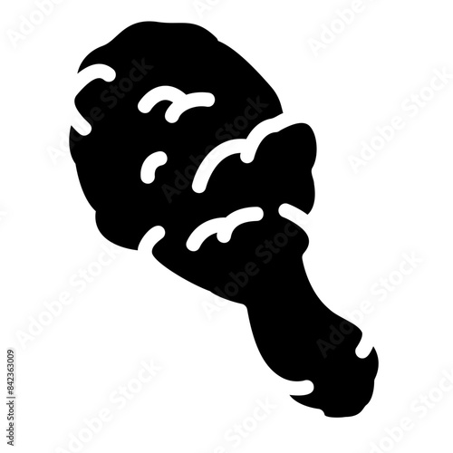fried chicken glyph icon