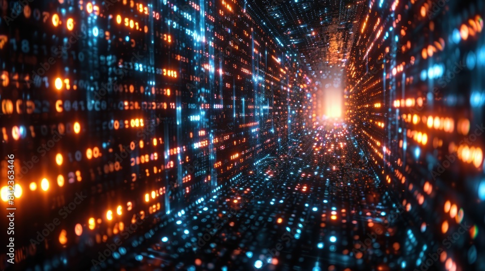 Digital binary code matrix background Digital binary code matrix background