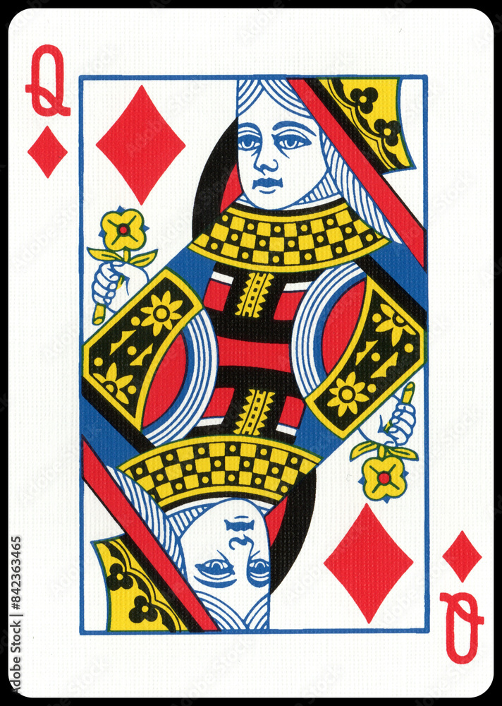 Casino et poker, carte à jouer, Dame de Carreau Casino et poker, carte à jouer, Dame de Carreau
