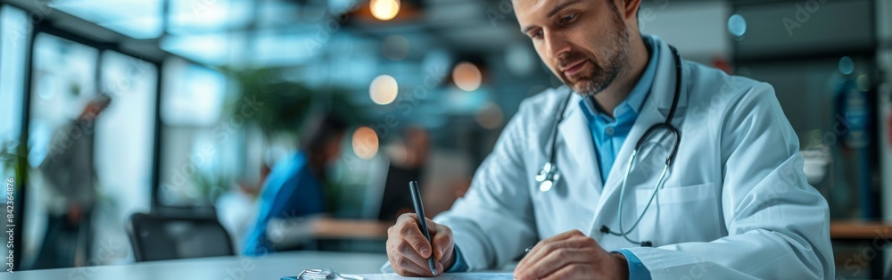 Medical Practitioner Conducting Consultation and Documentation Medical Practitioner Conducting Consultation and Documentation