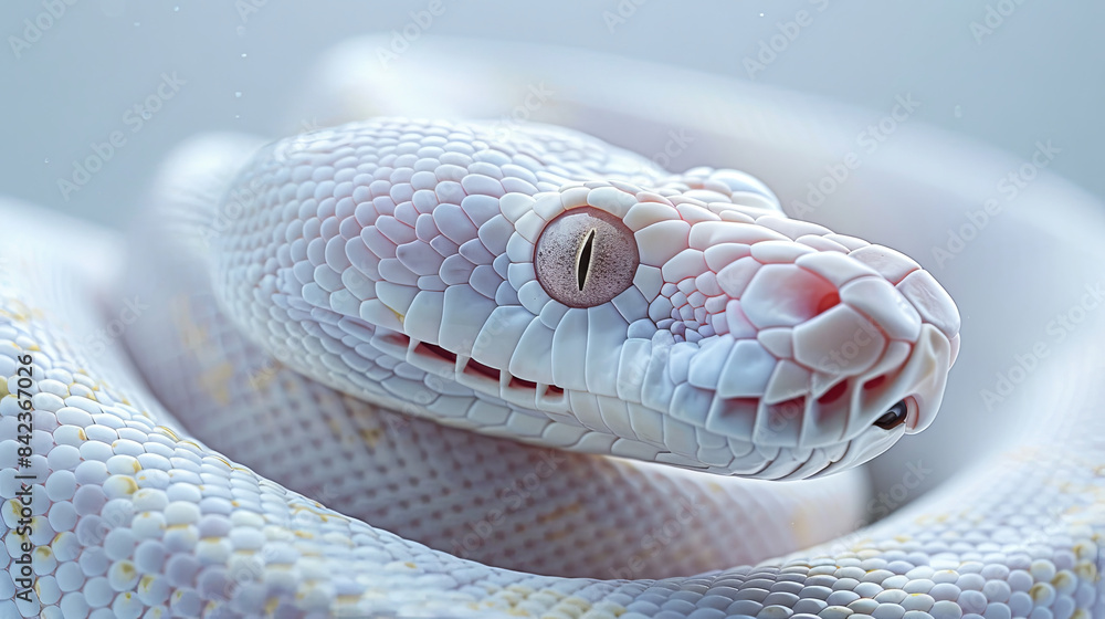 Obraz premium White Leucistic Ball Python Snake