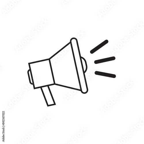 Loudspeaker line icon, megaphone and website button, horn vector graphics, a linear pattern on a white background, eps 10.