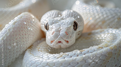 White Leucistic Ball Python Snake photo