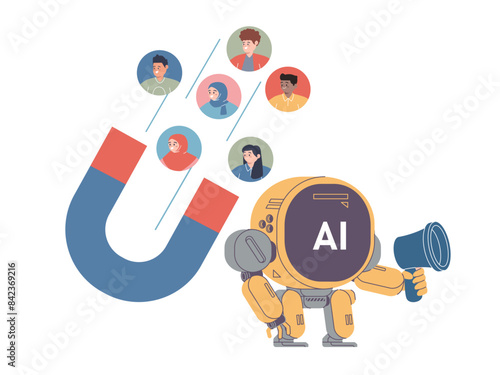 Ai artificial intelligence for marketing attract magnet capture audience customer lead in sales