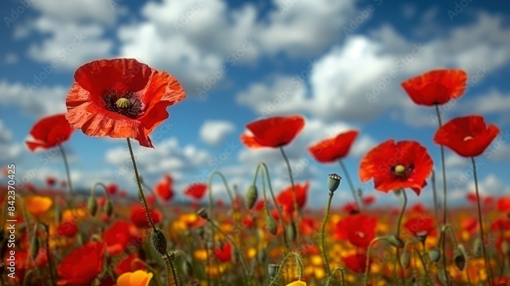Red Poppies in a Field