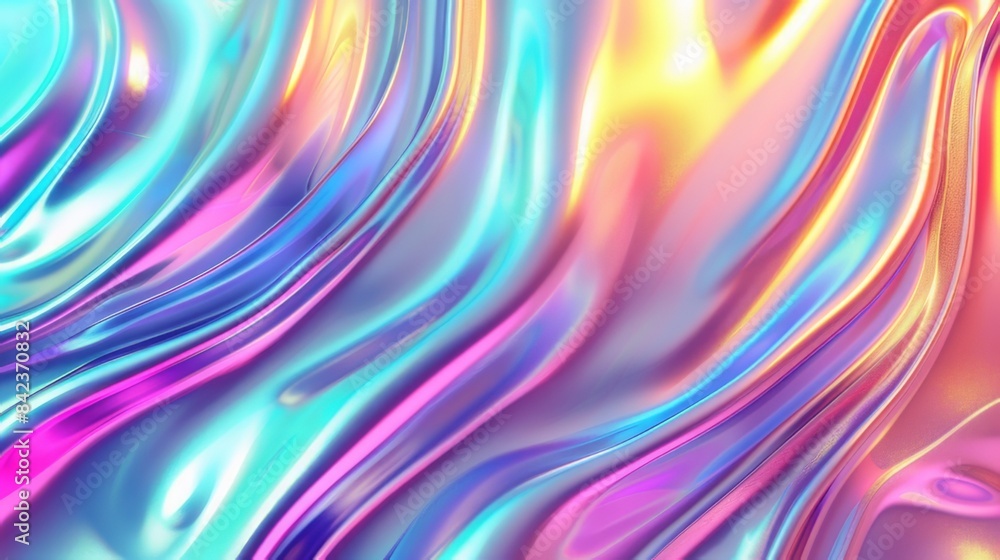 Abstract Holographic iridescent rainbom Y2K fluid background. Lliquid gradient waves surface futuristic texture.Mental health holo modern aesthetic. Trendy Brutalism Abstract Holographic iridescent rainbom Y2K fluid background. Lliquid gradient waves surface futuristic texture.Mental health holo modern aesthetic. Trendy Brutalism