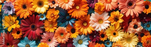 Colorful Gerbera Flowers on White Background