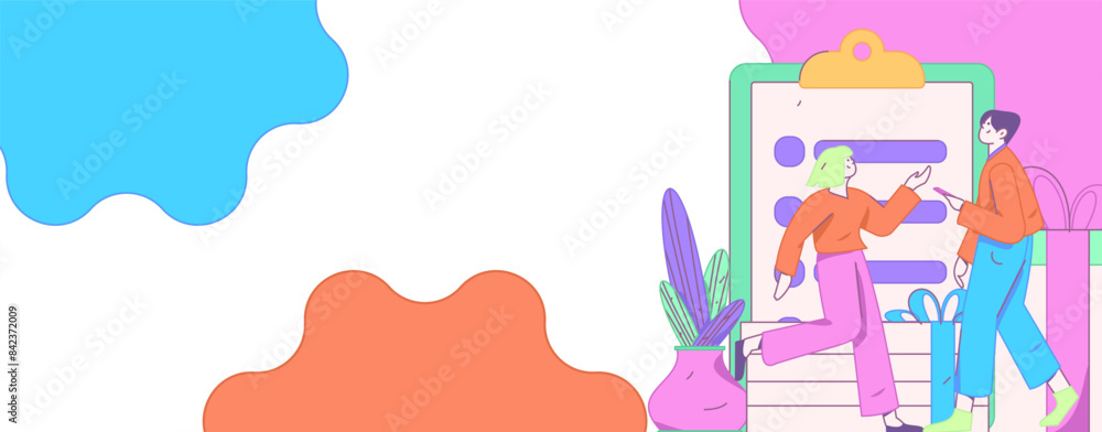 Invite friends to conduct questionnaire flat vector concept operation hand drawn illustration
Invite friends to conduct questionnaire flat vector concept operation hand drawn illustration