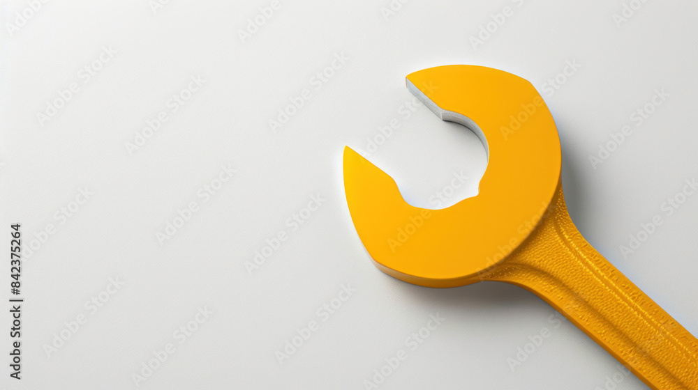 A yellow wrench icon on a white background, perfect for images related to mechanics and repairs, symbolizing precision and expertise in handling mechanical tasks. A yellow wrench icon on a white background, perfect for images related to mechanics and repairs, symbolizing precision and expertise in handling mechanical tasks.