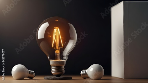 Cube with idea lightbulb took off on rocket Developing startup best idea Business acceleraoter.generative.ai