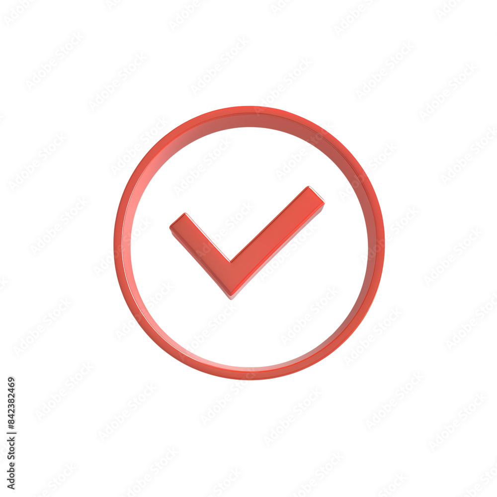 Red check mark icon. Simple, modern design. Useful for indicating approval or agreement in digital and print materials. Red check mark icon. Simple, modern design. Useful for indicating approval or agreement in digital and print materials.