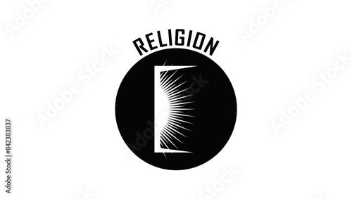 Religion emblem, black isolated silhouette