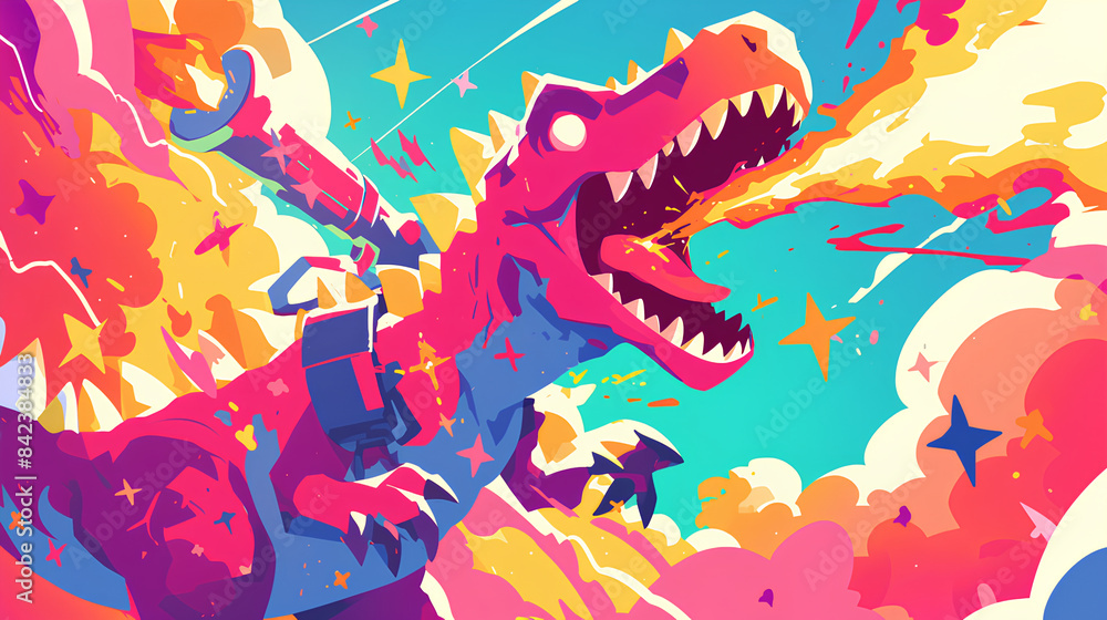 a dinosaur shooting fire a dinosaur shooting fire