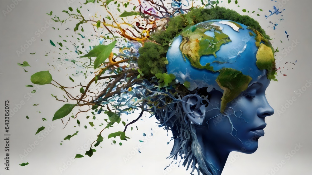 Concept Art of a Human Brain Exploding with Knowledge and Creativity ...