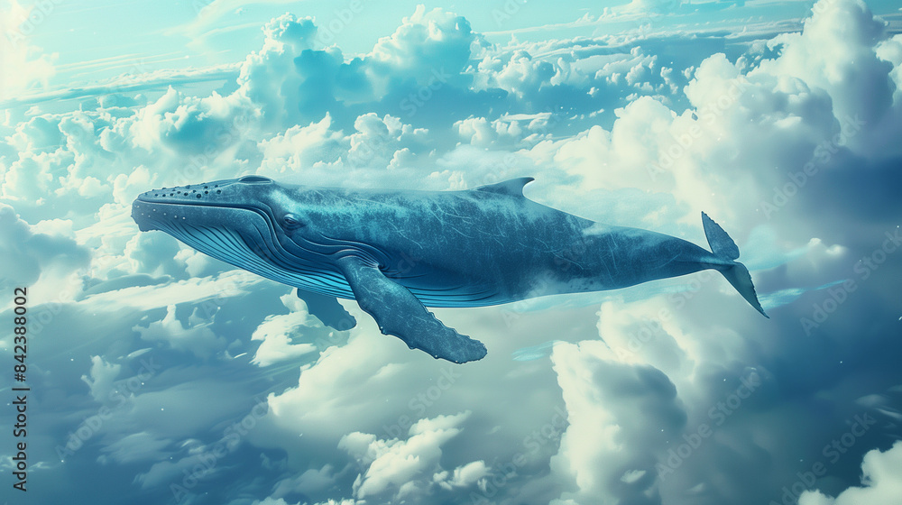 Fototapeta premium Whale in the clouds