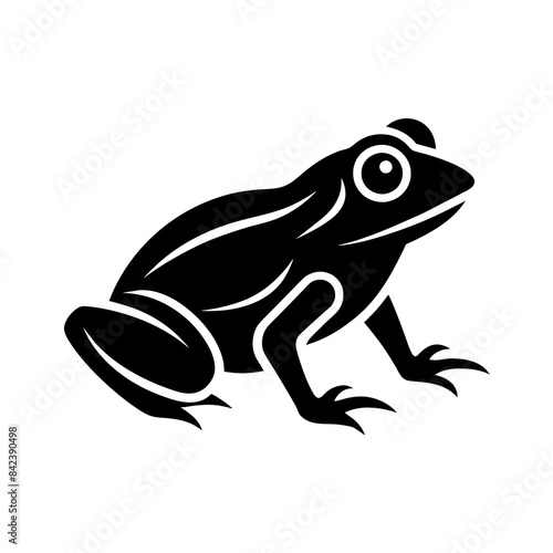  Simple and minimalist frog logo icon vector silhouette illustration 
