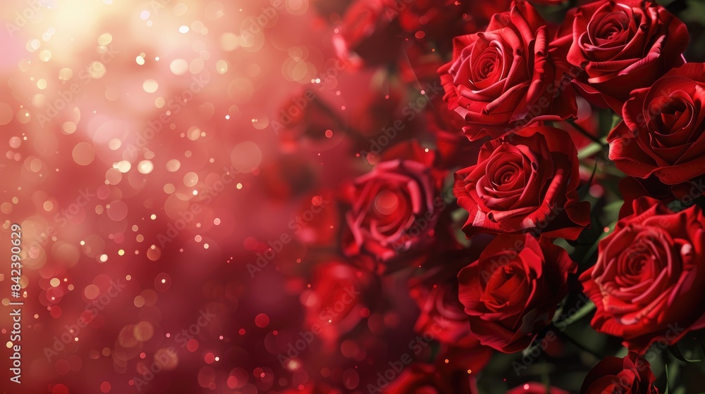 Background full of stunning red roses for celebrations Background full of stunning red roses for celebrations