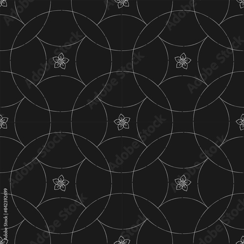 seamless botanical pattern of painted oriental motifs 
