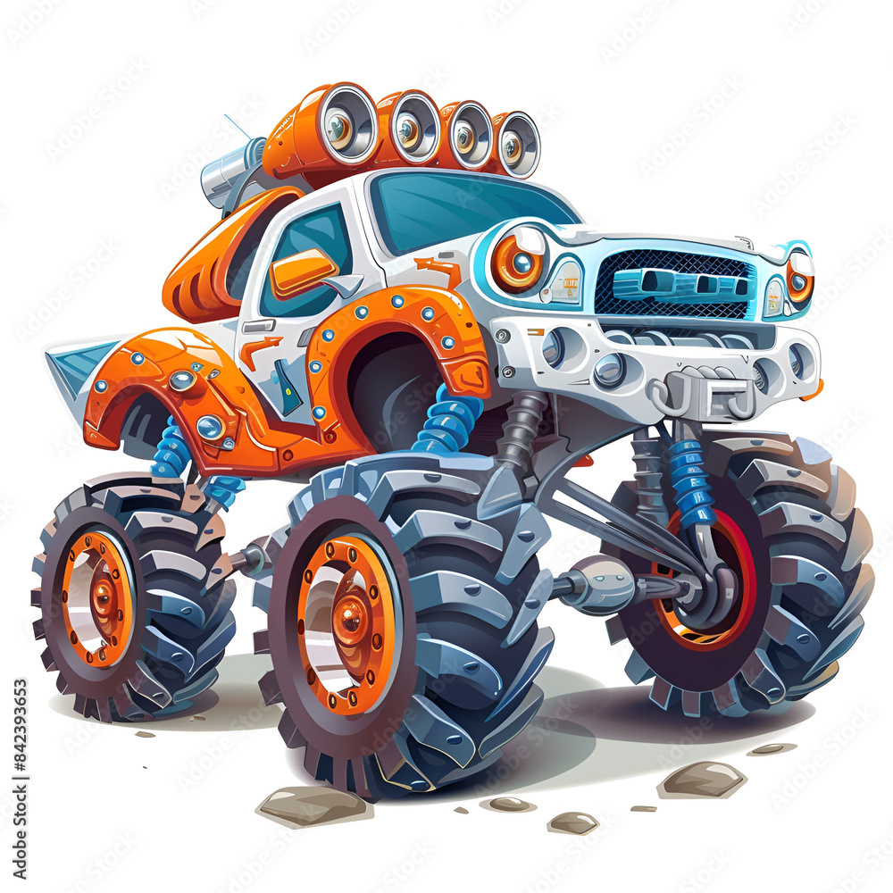 Cool cartoon toy car, Generative AI