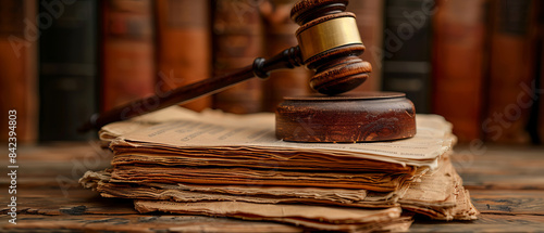 Gavel resting on a stack of legal documents