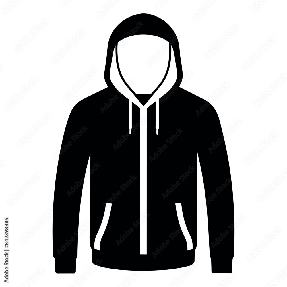a modern and stylish hoodie mockup vector silhouette, white background a modern and stylish hoodie mockup vector silhouette, white background
