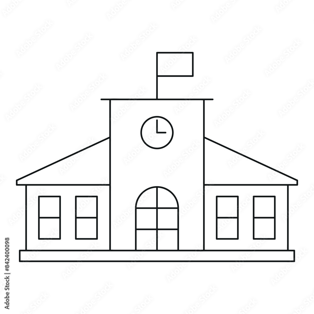 School Building Line School Building Line