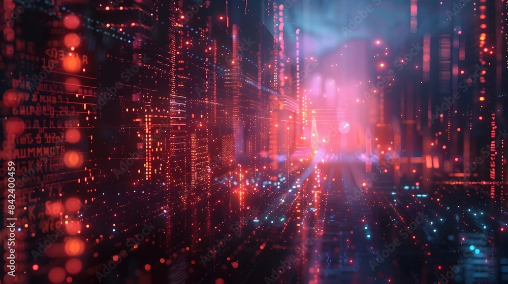 Obraz premium Cinematic Data Science with Dramatic Lighting and Moody Color Grading