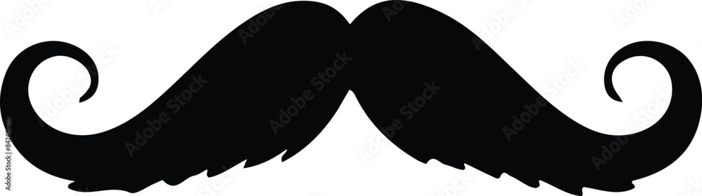 Fototapeta premium Mustache icon vector illustration, fathers day mustache