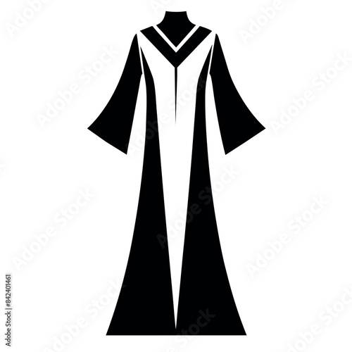 a modern and stylish kaftan dress  mockup vector silhouette photo