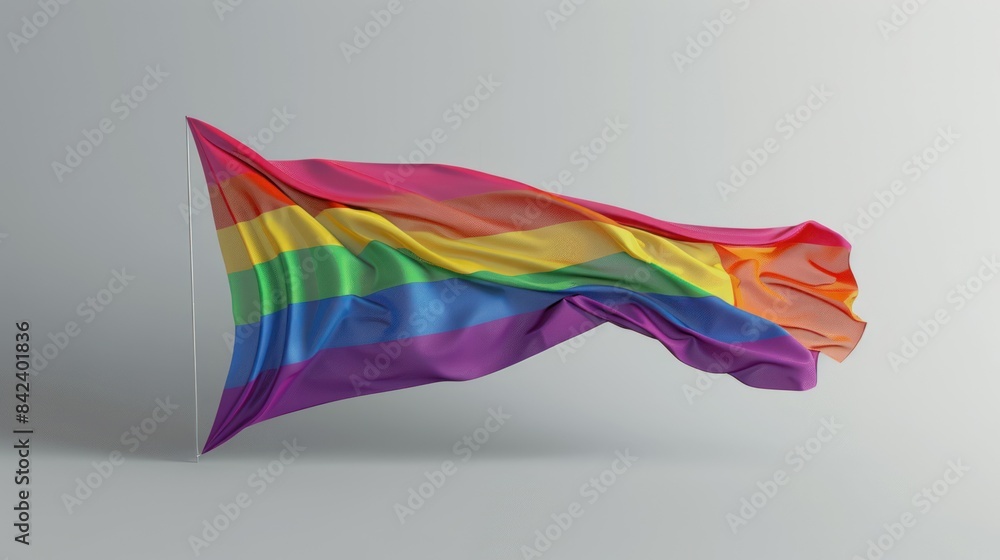 Fototapeta premium lgbtq+ flag on grey background realistic